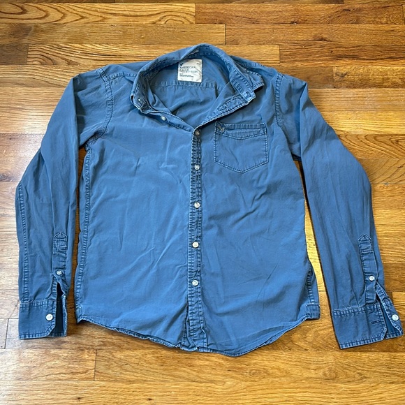 American Eagle Outfitters Other - American Eagle men’s Denim Jean Collared Button Up Top Shirt Size Small